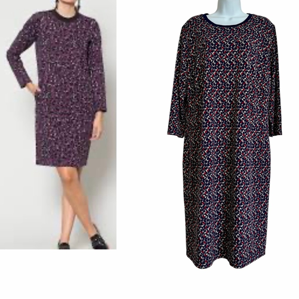 Lauren Ralph Lauren Multicolor Shift Dress Plus Size 2X Jersey Knit Geometric